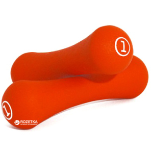 Гантелі неопренові LiveUp Neoprene Dumbbell 2х1 кг пара Orange (LS2002-B1) в Миколаєві