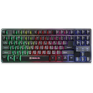 Клавіатура REAL-EL 8710 Gaming TKL Backlit, black ТОП в Миколаєві