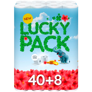 Туалетний папір Lucky pack 140 відривів 2 шари 48 рулонів Білий (8595027101424) в Миколаєві