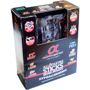 Полувлажные лакомства для собак Alpha Spirit sticks all 6 tastes in one 24 шт 240 г (as53024) (8437013576949) лучшая модель в Николаеве