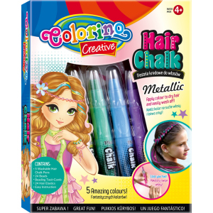 купити Подарунковий набір Colorino для декору волосся 5 металізованих відтінків, що змиваються (37046PTR) (5907620137046)