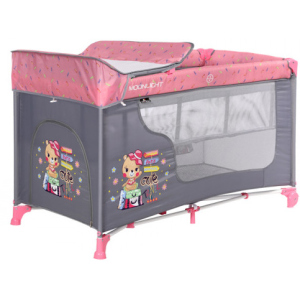 Манеж Lorelli Moonlight 2L pink travelling (MOONLIGHT 2L pink travel) краща модель в Миколаєві