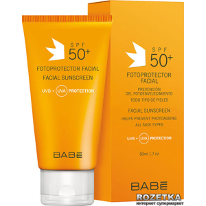 Солнцезащитный крем BABE Laboratorios с SPF 50+ для ежедневного ухода за нормальной и сухой кожей лица 50 мл (8437014389050) рейтинг