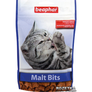 Подушечки Beaphar Malt Bits для выведения шерсти из желудка котов 150 г (13247) (8711231132478) надежный