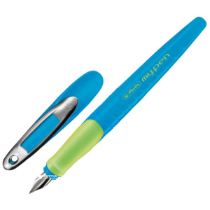 Ручка перьевая для правши Herlitz My.Pen Blue-Neon Синяя Голубой корпус (10999761) лучшая модель в Николаеве