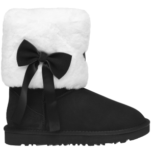 Угги UGG Classic Short Fur Bow 117012 38 Black ТОП в Николаеве