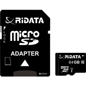 RiDATA microSDXC 64GB Class 10 UHS-I + SD адаптер (FF964426) краща модель в Миколаєві