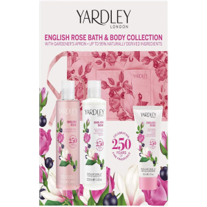 Набір для жінок Yardley English Rose Bath &amp; Body with Apron + троянда косметичка (5056179301870) ТОП в Миколаєві