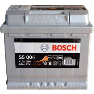 Автомобільний акумулятор Bosch 63Аh (+/-) S5006 (610EN) (0 092 S50 060) краща модель в Миколаєві