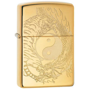 Запальничка Zippo 254B Tiger and Dragon Design Золотиста (Zippo 49024)