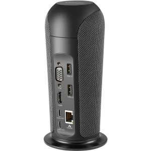 Док-станція 13-в-1 Promate AlphaHub USB-C PD/HDMI/VGA/3xUSB 3.0/USB-C 3.1/RJ45/SD/MicroSD/AUX 3.5 мм/5W динамік Black (alphahub.black) ТОП в Миколаєві