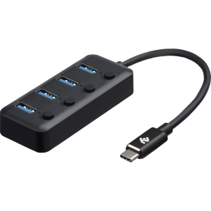 USB-хаб 2E Type-C на 4-USB3.0 25 см (2E-W1406) краща модель в Миколаєві