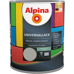 Емаль Alpina Universallack Шовковисто-матова 2.5 л Сіра (948103739) ТОП в Миколаєві