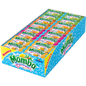 Упаковка жувальних цукерок Mamba Тропікс 48 шт х 26.5 г (4014400111552) краща модель в Миколаєві