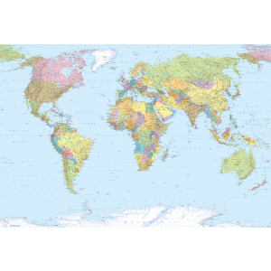 Фотошпалери флізелінові Komar World Map 368х248 см 4 сегменти (XXL4-038) в Миколаєві