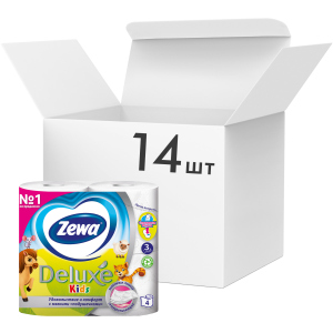 Упаковка туалетного паперу Zewa Kids тришаровий 14 шт по 4 рулони (7322540606225) в Миколаєві