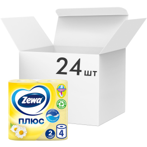 Упаковка туалетной бумаги Zewa Плюс двухслойной аромат Ромашки 24 шт по 4 рулона (4605331031301) лучшая модель в Николаеве