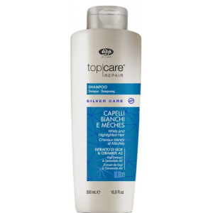 Шампунь для ухода за осветленными и седыми волосами Lisap Top Care Repair Silver Care shampoo 500 мл (1100210000018)