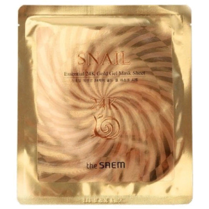 Гелева маска з муцином равлики та 24К золотом The Saem Snail Essential 24K Gold Gel Mask Sheet 30 г (8806164121108) краща модель в Миколаєві