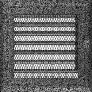 Вентиляційна решітка Kratki Oskar чорно-срібна з жалюзями 17x17 ТОП в Николаеве