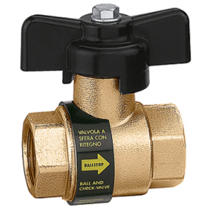 Кран кульовий Caleffi BALLSTOP DN 1/2" із зворотним клапаном (323040)