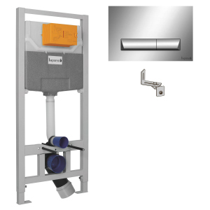 IMPRESE комплект інсталяції для унітазу 3в1 (інсталяція, кріплення, клавіша хром PAN) краща модель в Миколаєві