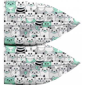 Набір наволочок Cosas Бязь Set Pillow Cats 40х60 см 2 шт Gray (4822052025147) краща модель в Миколаєві