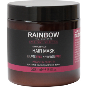 Маска для волосся без сульфатів та парабенів Rainbow Professional Exclusive Hair Аргана та кератин для пошкодженого волосся 500 мл (73353) (8697426733531) в Миколаєві