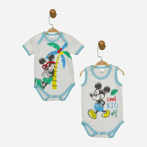 Боді Disney Mickey Mouse MC17247 86-92 см 2 шт Біло-блакитне (8691109874818) краща модель в Миколаєві