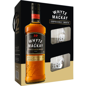 Віскі Whyte&Mackay 0.7 л 40% + 2 келихи (4820196540076) краща модель в Миколаєві