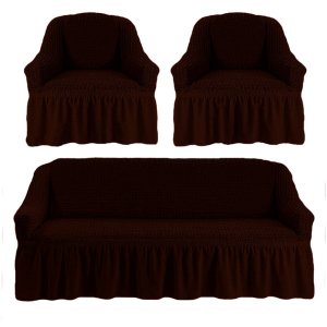 Чехлы для мебели Love You диван и два кресла (3+1+1) 38 Черный шоколад (ly181113) (4820000181113) в Николаеве