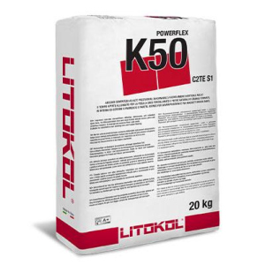 Клей на цементній основі Litokol POWERFLEX K50 20кг (K50G0020) Сірий ТОП в Миколаєві