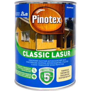 Лазур Pinotex Classic Lasur - матове алкідне просочення для дерева, блакитне, з декоративним ефектом, червоне дерево, 1 л (5301548) в Миколаєві