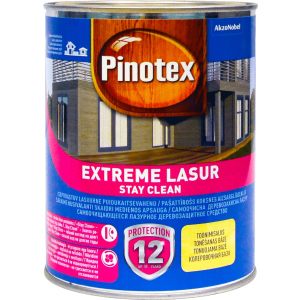 Лазур Pinotex Extreme Lasur - напівматове водне просочення для дерева, блакитне, самоочищається, палісандр, 1 л (5302331)