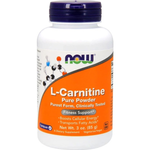 L-Карнітін, L-Carnitine, Now Foods Порошок, 85 гр (733739002174) в Миколаєві