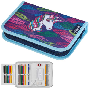 Пенал з наповненням 19 предметів Herlitz Rainbow Unicorn Райдужний Єдиноріг (50032891U) ТОП в Миколаєві