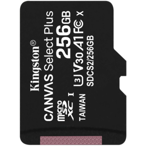 Kingston microSDXC 256GB Canvas Select Plus Class 10 UHS-I U3 V30 A1 (SDCS2/256GBSP) краща модель в Миколаєві