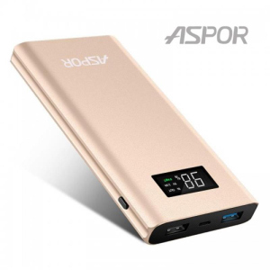 Універсальна мобільна батарея Aspor Q388 10000mAh Gold ТОП в Миколаєві