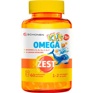 Зест ZEST Kids Omega Вітаміни №60 жувальних платівок (000001226) ТОП в Миколаєві