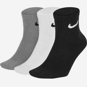 Шкарпетки Nike U Nk Everyday Ltwt Ankle 3Pr SX7677-901 42-46 (L) 3 пари Чорний/Білий/Сірий (888407239175) ТОП в Миколаєві