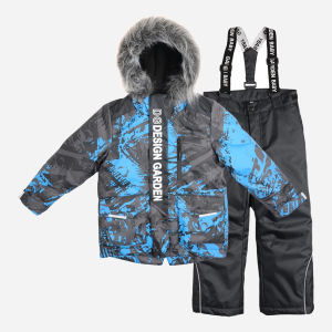 хороша модель Зимовий комплект (куртка + напівкомбінезон) Garden Baby 102023-63/32 110 см Чорно-бірюзова абстракція/Чорний (4821020233126)