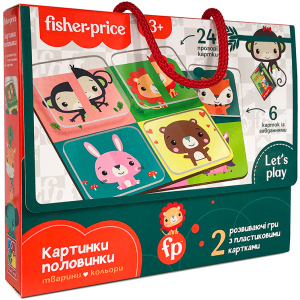 Игра с пластиковыми картами Vladi Toys Fisher Price Картинки-половинки (укр) (VT2100-09) ТОП в Николаеве