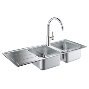 Набор Grohe мойка кухонная K500 31588SD0 + смеситель BauLoop 31368001 (SX702228)