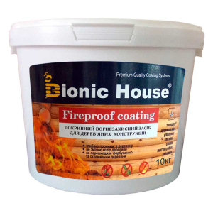 Вогнебіозахисна фарба Fire Proof Coating Bionic-House 10кг Біла рейтинг