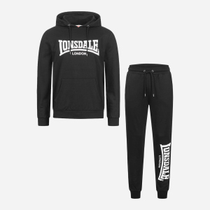 Спортивний костюм Lonsdale Cloudy 117199-1500 XXL Black/White (4251522375138) краща модель в Миколаєві