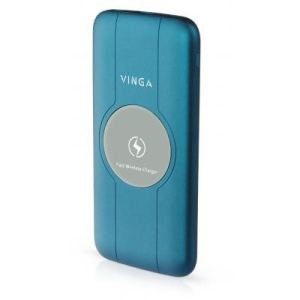 хороша модель Батарея універсальна Vinga 10000 mAh Wireless QC3.0 PD soft touch blue