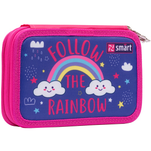 Пенал твердый Smart двойной HP-01 Follow the rainbow фиолетовый (532818) лучшая модель в Николаеве