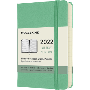 Тижневик Moleskine 2022 9 х 14 см 144 сторінки Ментол (8056420858587) ТОП в Миколаєві