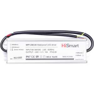 Блок питания HiSmart 24V 13.3A 320W PFC IP67 (NPF-320-24) лучшая модель в Николаеве