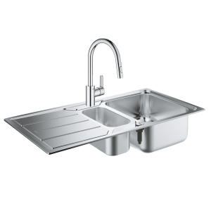 купить Набор Grohe мойка кухонная K500 31572SD0 + смеситель Eurostyle Cosmopolitan 31482003